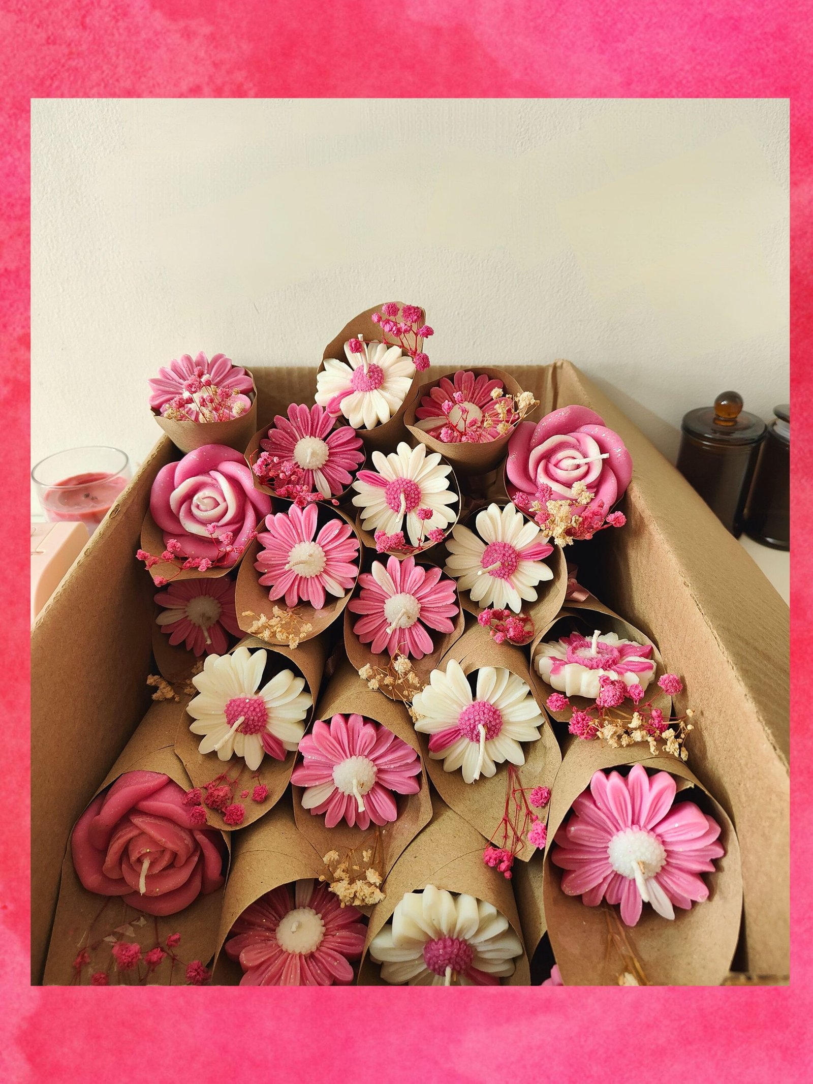 Daisy Flower Bouquet Candle.